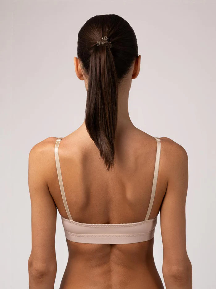 Bustieră Compresivă Decupată, cu Tulle